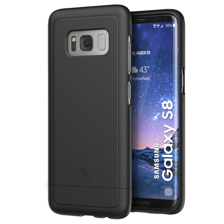Galaxy S8 Plus Slim Case (S8+) Smooth-touch SlimShield Armor By Encased (Samsung  S8+) (Smooth Black) - Walmart.com