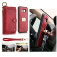 thumbnail image 1 of Galaxy S8 Wallet Detachable Case, Dteck [wrist band][14 Card Slots] Zipper Purse Phone Case Multi-functional Folio Flip PU Leather Removable Magnetic Back Cover For Samsung Galaxy S8,Red, 1 of 10