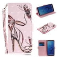 thumbnail image 1 of Galaxy S9 Case, S9 Case, Allytech 3D PU Leather Protective Cover & Pocket Lanyard Wallet with Cards Holder, Support Kickstand Slim Case for Samsung Galaxy S9, Butterfly High Heels, 1 of 9