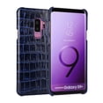 thumbnail image 1 of Galaxy S9+ Plus Case, Allytech Genuine Leather Simple Crocodile Grain Design Hard Back Protective Case Lightweight Bumper Case Shock Resistant Cover for Samsung Galaxy S9+ Plus 6.2-inch, Blue, 1 of 6