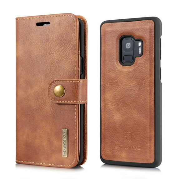 Galaxy S9 Plus Case Wallet, S9+ Detachable Slim Cover, Mignova Premium Leather Folio Magnetic Wallet Protection Card Slot Holder Removable Back Shell Carrying Cover for Samsung Galaxy S9 Plus Brown
