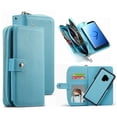 thumbnail image 1 of Galaxy S9 Plus Wallet Case, Mignova Lichee Pattern 2-in-1 Split Magnetic Suction Leather Sheath Zipper Wallet Hand Bag Protective Cover for Galaxy S9 Plus -Blue, 1 of 7