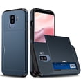 thumbnail image 1 of for Galaxy S9 Plus Wallet Case with Sliding Door Hidden Pocket Credit Card Holder Dual Layer Heavy Duty Shockproof Hard PC Hybrid TPU Flip Protective Cover for Samsung Galaxy S9 Plus, Darkblue, 1 of 8