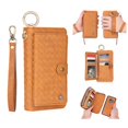 thumbnail image 1 of Galaxy S9 Wallet Detachable Case, Dteck [wrist band][14 Card Slots] Zipper Purse Phone Case Multi-functional Folio Flip Weave PU Leather Removable Magnetic Back Cover For Samsung Galaxy S9,Yellow, 1 of 8