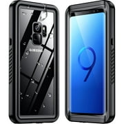Galaxy S9 Waterproof Case Not Fit S9+, Shockproof Built-in Screen Protector Case Full-Body Rugged Resistant Protective Hard Cover For Samsung Galaxy S9, Black