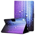 thumbnail image 1 of Galaxy SM-P610/P615 Case and Cover, Allytech PU Leather & TPU Bumper Multi-Angle Viewing Stand Cover Drop Proof Auto Sleep Wake Card Slots Case for Samsung Tab S6 Lite 10.4" 2020, Water Droplets, 1 of 6