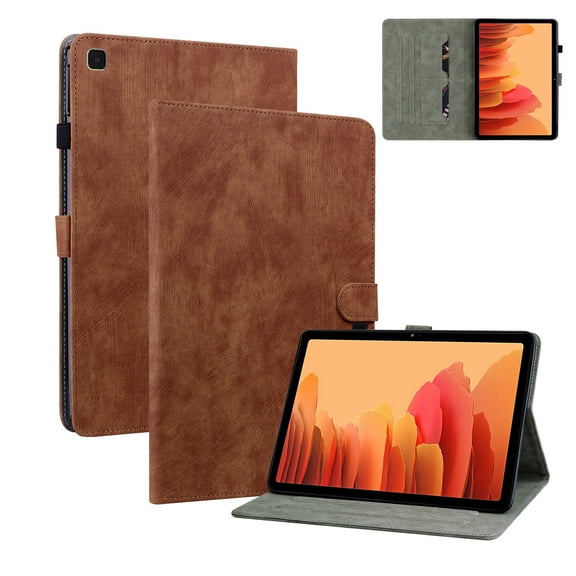 Galaxy SM-T500/T505/T507 Case with S Pen Holder & Card Slots, Allytech Folio PU Leather Smart Kickstand Wallet Case for Samsung Galaxy Tab A7 10.4" 2020, Brown