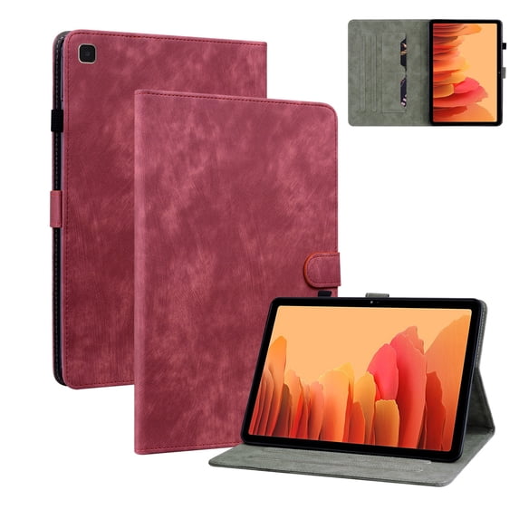 Galaxy SM-T500/T505/T507 Case with S Pen Holder & Card Slots, Allytech Folio PU Leather Smart Kickstand Wallet Case for Samsung Galaxy Tab A7 10.4" 2020, Red
