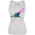 thumbnail image 1 of Galaxy Shark Great White Laser Beams Juniors Soft Tank Top White SM, 1 of 1