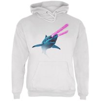 Galaxy Shark Great White Laser Beams Mens Hoodie White LG