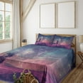 thumbnail image 1 of Ambesonne Galaxy Fitted & Top Sheet Set with Shams, Lonely Tree View, Pink Coral Blue, 1 of 4