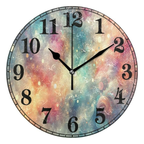 Galaxy Shiny Starry Sky Silent Wall Clock 10" Non-Ticking Battery Clock