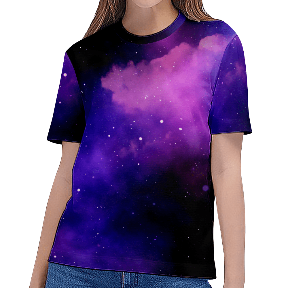 Galaxy Shirt 3d Print Tshirt Women Short Sleeves Top Tees Summer