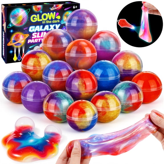 Galaxy Slime Ball Kit, Gifts for 6-15 Year Old Kids, Classroom Reward Birthday Slime Party Favors