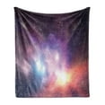 thumbnail image 1 of Galaxy Soft Flannel Fleece Blanket, Outer Space Stars Sky Dreamy Cosmos Universe Nebula Constellation Image, Cozy Plush for Indoor and Outdoor Use, 60" x 80", Purple Coral Pale Blue, by Ambesonne, 1 of 6