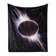 thumbnail image 1 of Galaxy Soft Flannel Fleece Blanket, Trippy Planet in Cosmos Mystic Spiral in Celestial Vast Fantasy Backdrop Space Art Print, Cozy Plush for Indoor and Outdoor Use, 50" x 70", Purple, by Ambesonne, 1 of 6