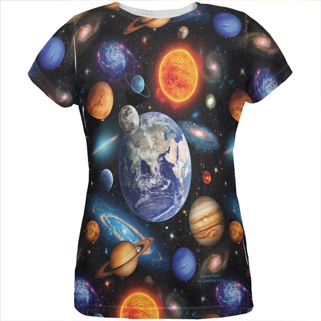 Galaxy Solar System All Over Womens T Shirt
