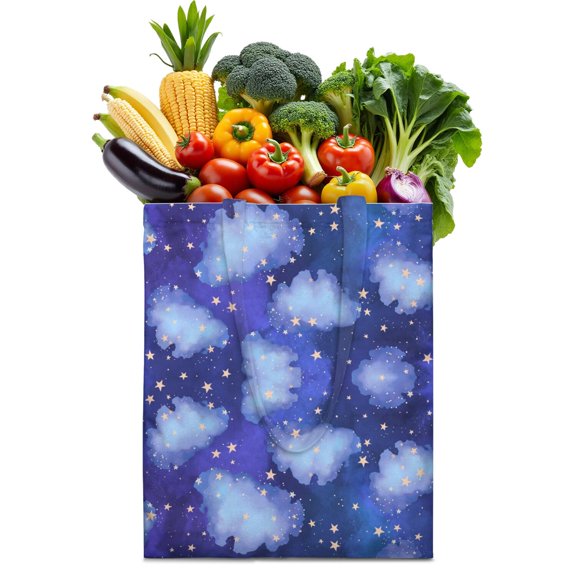 Galaxy Space Aesthetic Canvas Tote Bag – Reusable Celestial Shopping Bag with Astronaut, Stars & Planets Design for Sci-Fi Lovers, Geeks & Everyday Use
