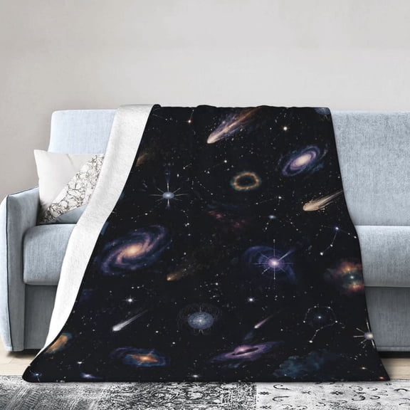Galaxy Space Blanket Gift Throw Blanket Gift for Space Lovers Starry Universe Cosmic Room Decor 50x40