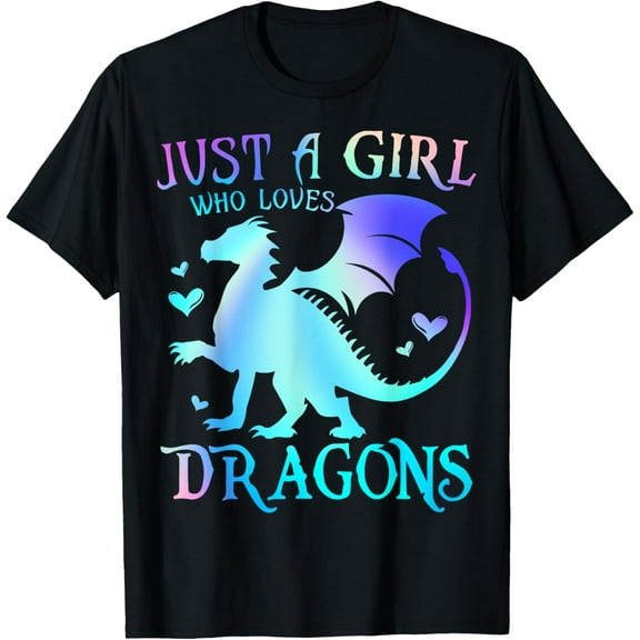 Galaxy Space Dragon Cute Girls Just a Girl Who Loves Dragon T-Shirt