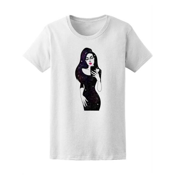 Galaxy Space Dress Woman Selfie Women T-Shirt - Image by Shutterstock, Female Medium