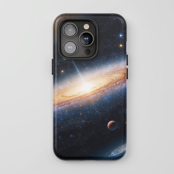 Galaxy Space For All iPhone Series Tough Phone Case Outer Space Theme Black Blue
