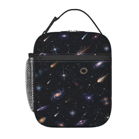 Galaxy Space Lunch Bag Reusable Thermal Lunch Box with Handle for Women and Men