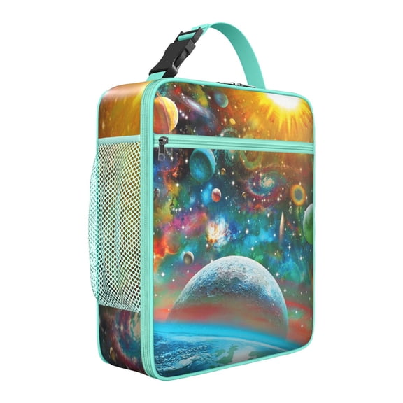 Galaxy Space Lunch Box, Planet-Style Insulated Cooler Bag for Men & Women - Leakproof Astronaut Lunch Tote for School Commute, STEM Field Trips and Space Camp