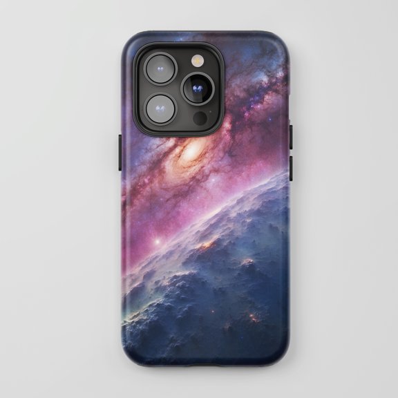 Galaxy Space Nebula For All iPhone Series Tough Phone Case Cosmic Art Purple Blue