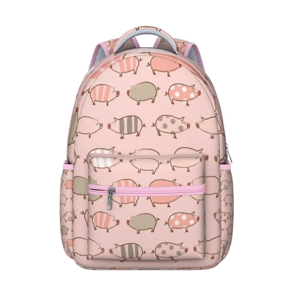 Galaxy Space Pig Backpack - Glow in The Dark Stars Print, Unique Celestial Design for Students