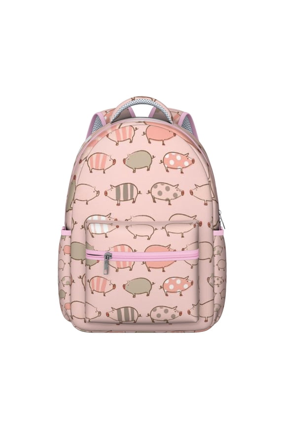 Galaxy Space Pig Backpack - Glow in The Dark Stars Print, Unique Celestial Design for Students