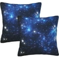 thumbnail image 1 of Galaxy Space Pillow Covers 18x18 Inch Set of 2 Blue Stars Throw Pillow Cover Outer Space Square Pillowcase Cushion Cases for Home Couch Bed Sofa, 1 of 12