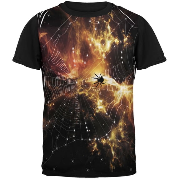 Galaxy Spider Nebula Spider Web All Over Adult T-Shirt - Medium