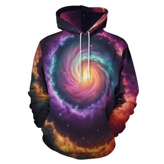 Galaxy Spiral Nebula Art 3D Print Hoodie Men Women Autumn Thin Pullover Sweatshirt Vintage Streetwear Tops