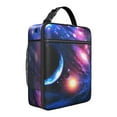 thumbnail image 1 of Galaxy & Star Aesthetic Lunch Tote – Nebula Sky Insulated Cooler Bag with Planet, Rocket, Moon Print, Reusable Bento Bag for Office Workers, Students, Travelers, 1 of 5