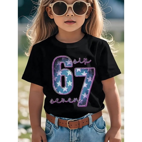 Galaxy Star Number 67 Graphic T Shirt For Kids Funny Cute Style ...