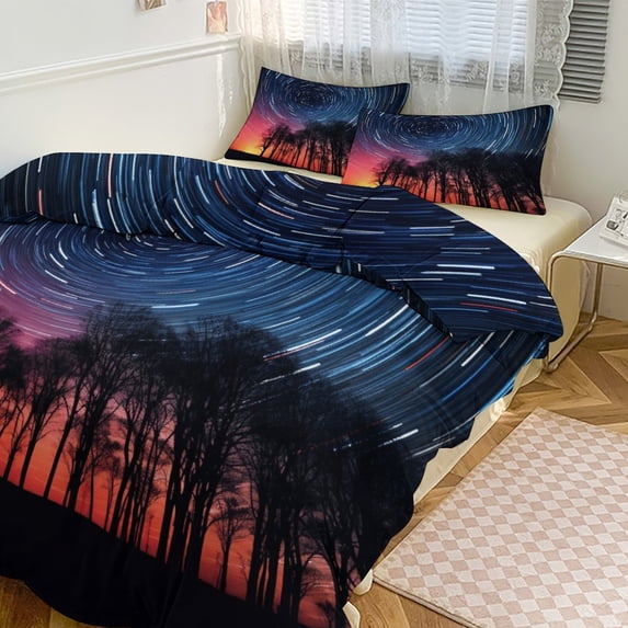 Galaxy Star Outer Space Bedding Sets Twin Duvet Cover 3 Piece Cute Bed Set for Boys Girls Kid
