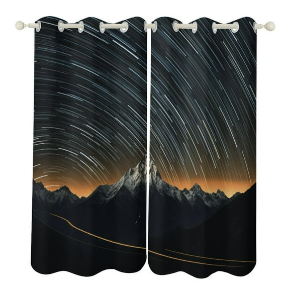 Galaxy Star Outer Space Blackout Curtains for Bedroom Curtains Insulated Room Darkening Window Drapes for Living Room