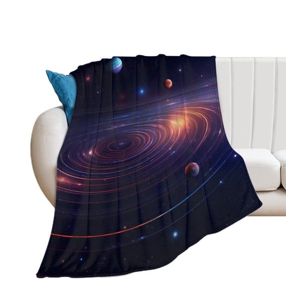 Galaxy Star Outer Space Blankets Flannel Blanket with Soft Throw Blanket for Couch, Bed, Sofa Luxurious Warm And Cozy for All Seasons