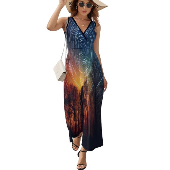 Galaxy Star Outer Space King Size Sleeveless Dress Dresses Summer Women Dresses Clothing Woman Dresses Dress