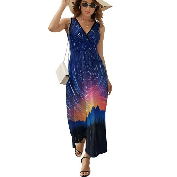 Galaxy Star Outer Space King Size Sleeveless Dress Dresses Summer Women Dresses Clothing Woman Dresses Dress