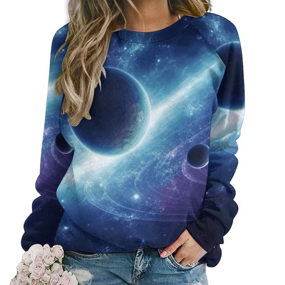Galaxy Star Outer Space Mom Sweatshirt For Women Long Sleeve Pullover