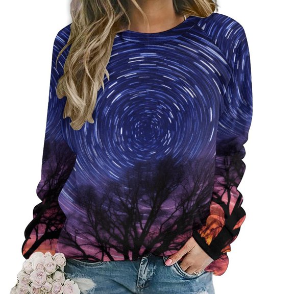 Galaxy Star Outer Space Mom Sweatshirt For Women Long Sleeve Pullover