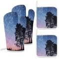 thumbnail image 1 of Galaxy Star Outer Space Oven Mitt And Pot Holder Set Oven Glove for Kitchen Baking Cooking Grilling, 1 of 6