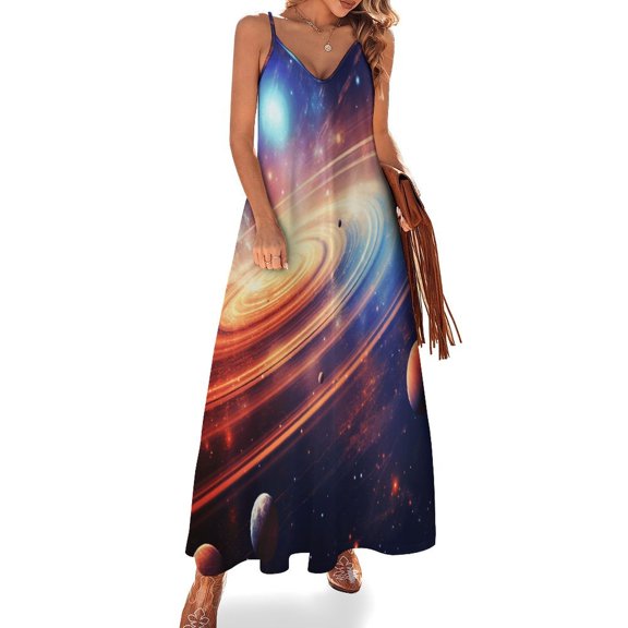 Galaxy Star Outer Space Sleeveless Dress Women's Luxury Party Dress Birthday Dresses for Women