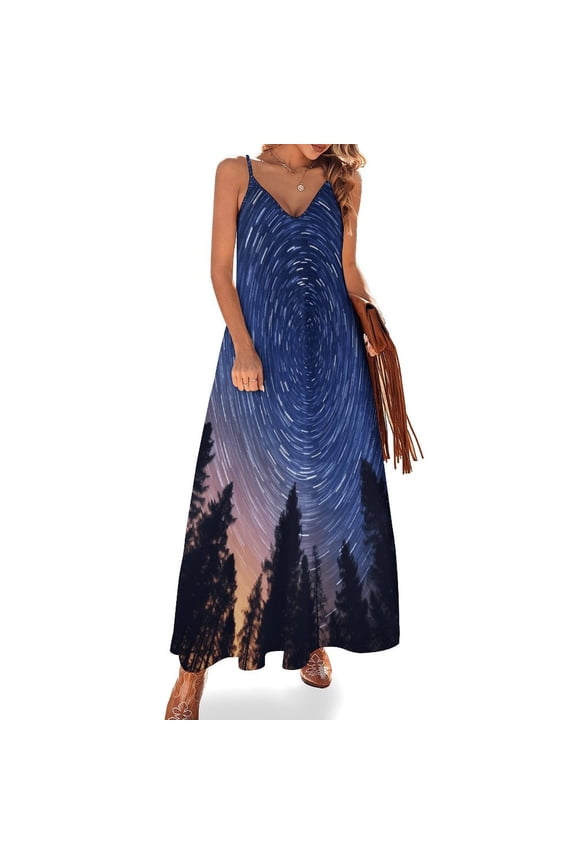 Galaxy Star Outer Space Sleeveless Dress Women's Luxury Party Dress Birthday Dresses for Women