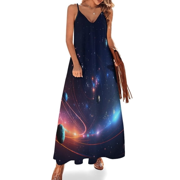 Galaxy Star Outer Space Sleeveless Dress Women's Luxury Party Dress Birthday Dresses for Women