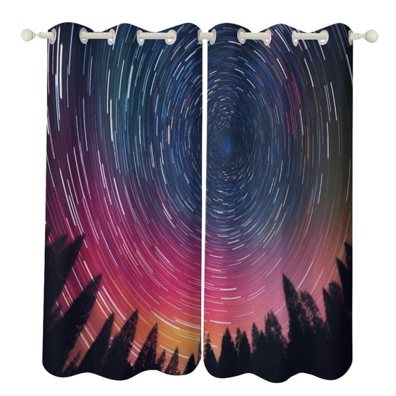 Galaxy Star Outer Space Window Curtain Panels Grommet Blackout Curtains Blackout Curtains for Living Room