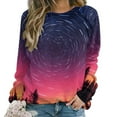thumbnail image 1 of Galaxy Star Outer Space Women's Floral Printed Sweatshirt Long Sleeve Crewneck Casual Loose Vintage Graphic Pullover Tops, 1 of 7
