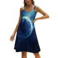 thumbnail image 1 of Galaxy Star Outer Space Women's Summer Dresses 2025 Beach Casual Sleeveless Floral Print Tank Loose Sundress, 1 of 8